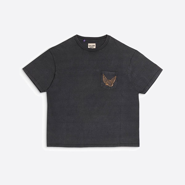 ギャラリーデプト フライングブレイン プリントコットンTシャツ ブラック