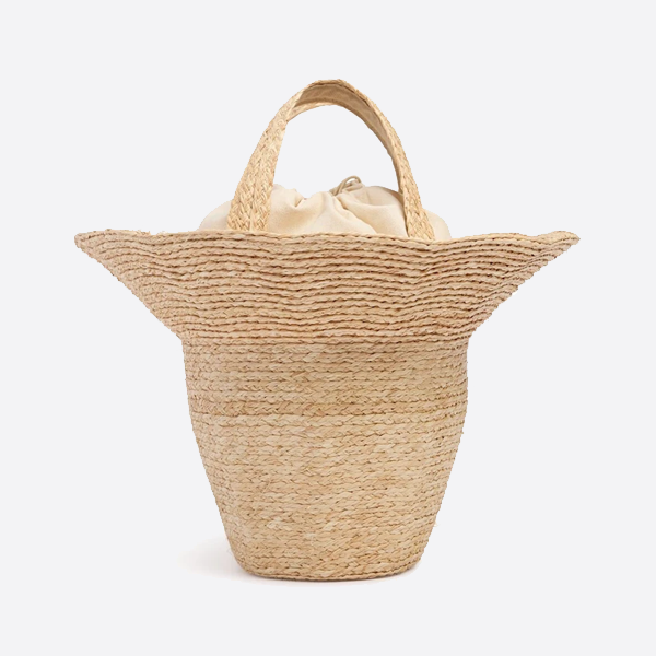 ザ・ロウ ソルバッグ タン ラフィア W1785 STRAW
