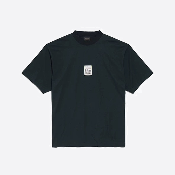 バレンシアガ エアポートタグ Tシャツ ミディアムフィット ブラック