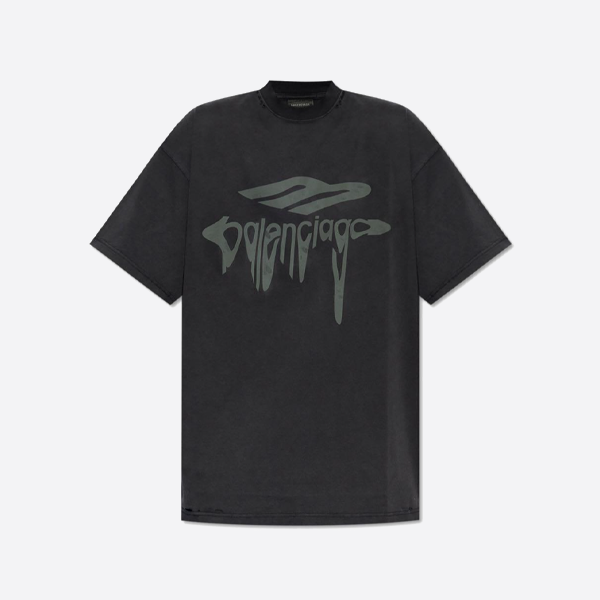 【BALENCIAGA】ブラック3Bリクイファイドオーバーサイズ Tシャツ バレンシアガ 3b リクイファイド Tシャツ オーバーサイズ