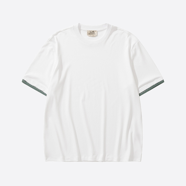 エルメス「セリエ スティッチ」Tシャツ ホワイト グリーン
