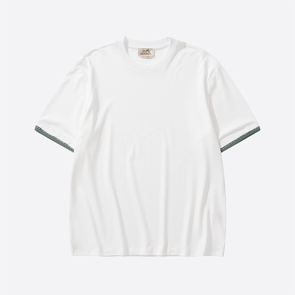 エルメス「セリエ スティッチ」Tシャツ ホワイト グリーン