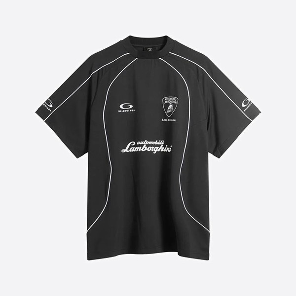バレンシアガ アウトモビリ ランボルギーニ オーバーサイズ サッカーTシャツ（ブラック）
