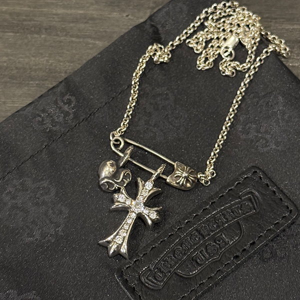 クロームハーツ ブローチネックレス+タイニークロス+ハートペンダント