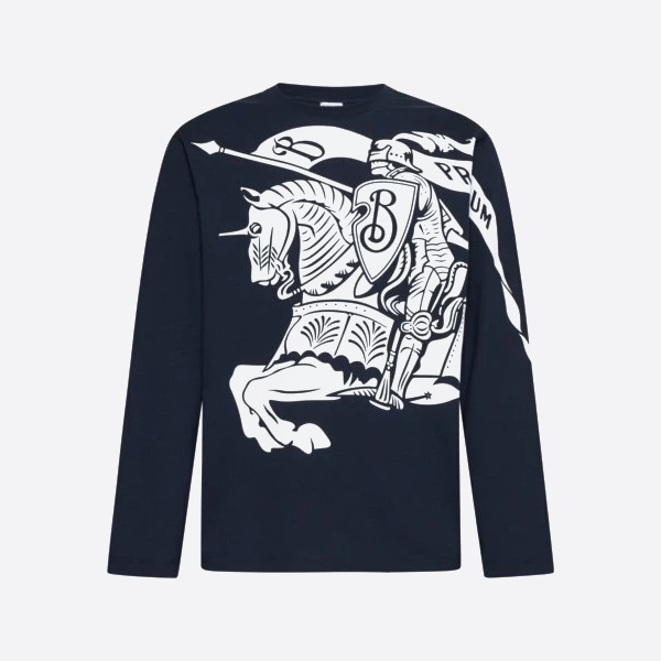 バーバリー ホースプリント ロングスリーブTシャツ ネイビーブルー