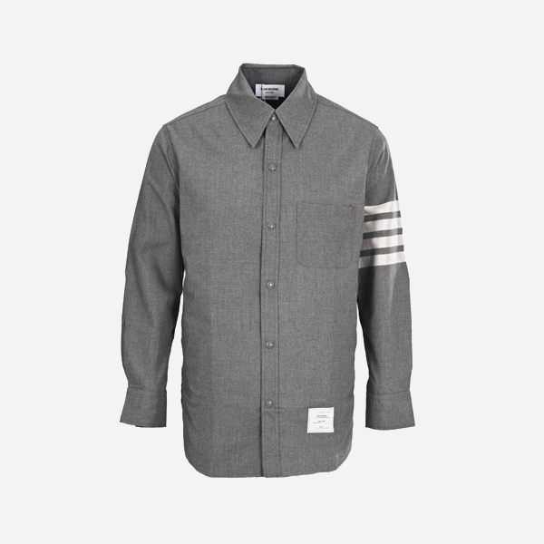 トムブラウンのウール糸染め4ストライプジャケットシャツ