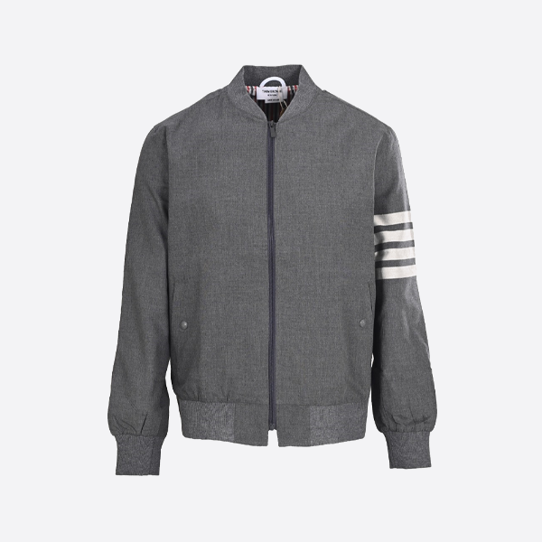 トムブラウンの糸染めウール混紡4BARベースボールジャケット