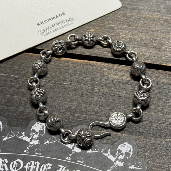 クロームハーツ マルチエレメント フローラルボールブレスレット