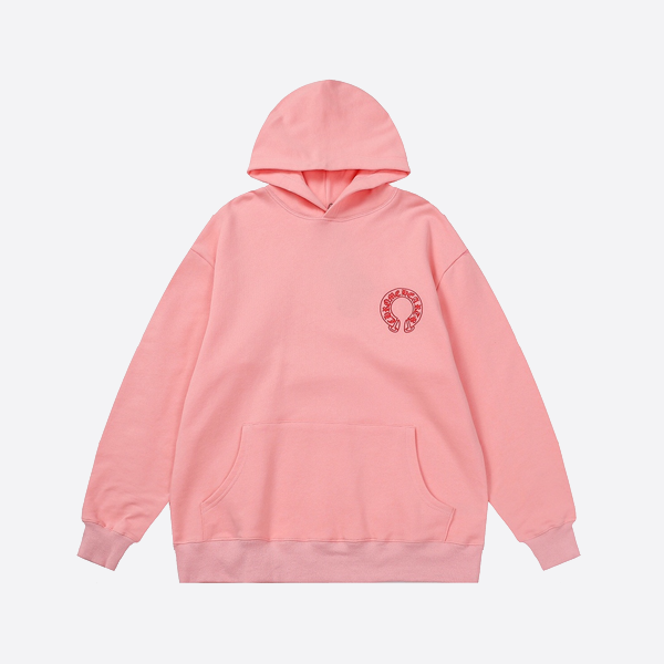 クロームハーツ フリース裏地パーカー ピンク