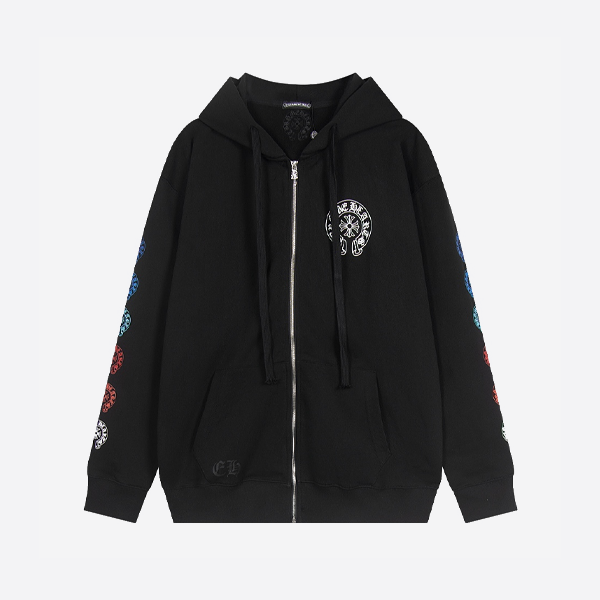 クロームハーツ レインボーホースシュー パーカー ブラック