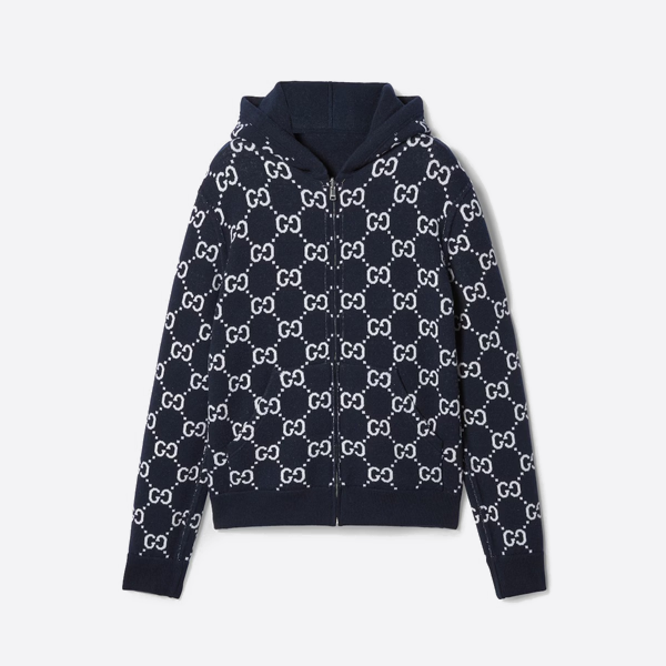 グッチのリバーシブルカシミアニットカーディガン