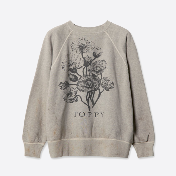 SAINT Mxxxxxx フローラル ダメージ加工プリント クルーネック スウェットシャツ