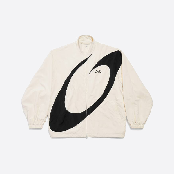 バレンシアガ ハーフリング パッチワーク ウィンドブレーカー ジャケット、ホワイト