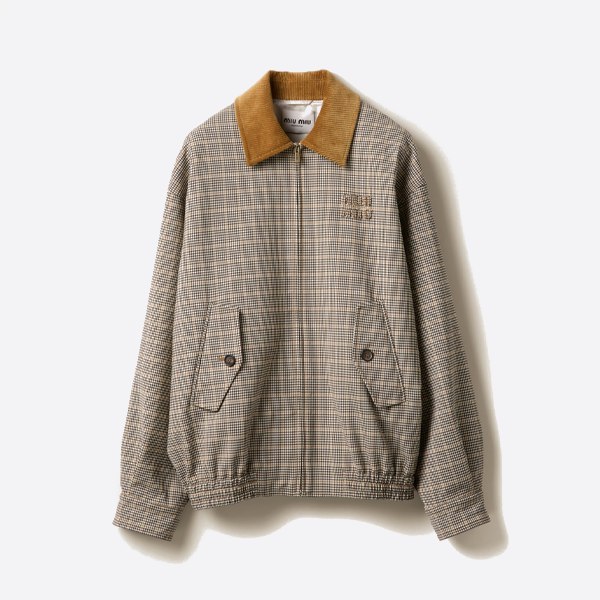 ミュウミュウ コーデュロイカラー チェックジャケット