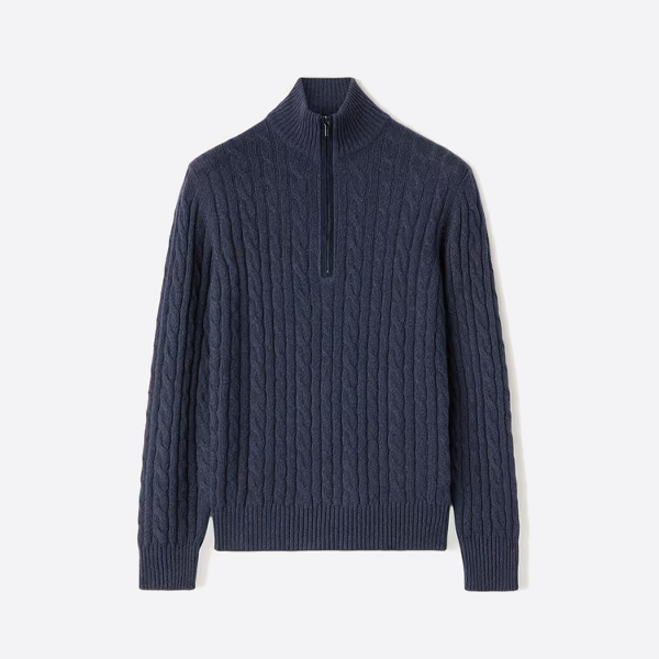 ロロ ピアーナ ダークブルー メンズ タートルネック ニット セーター