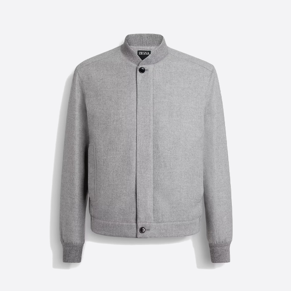 ゼニア オアシス ウールブレンド リバーシブル ウエストシンチジャケット グレー