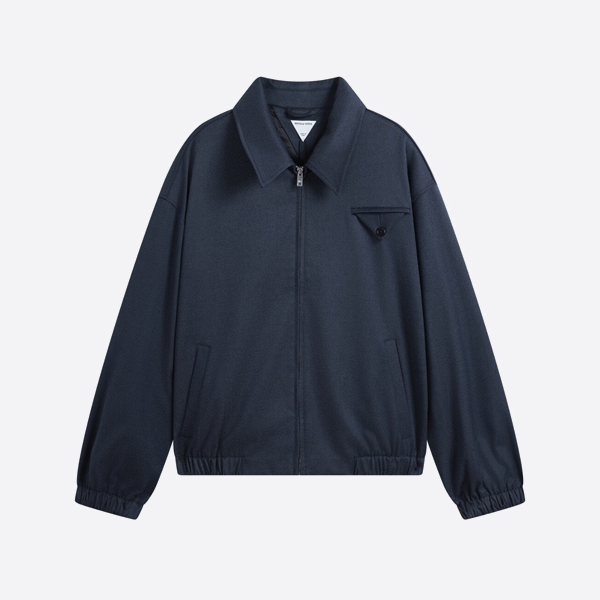 ボッテガ・ヴェネタ 無地ウール ジップアップ ジャケット