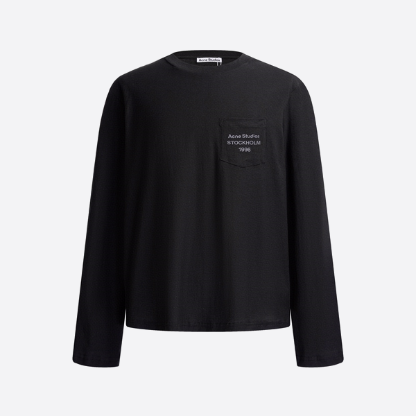 アクネ ストゥディオズ ポケット スローガン ロングスリーブ ブラック