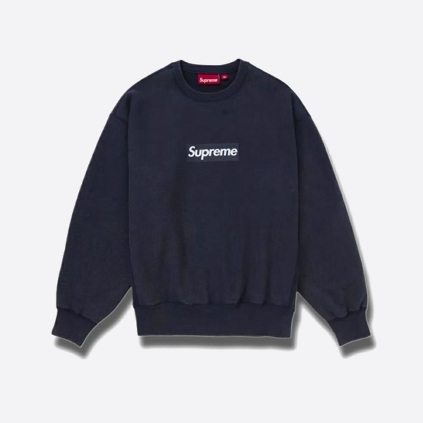 シュプリーム クラックボックスプリント ウォッシュド クルーネックスウェットシャツ（ブルー）
