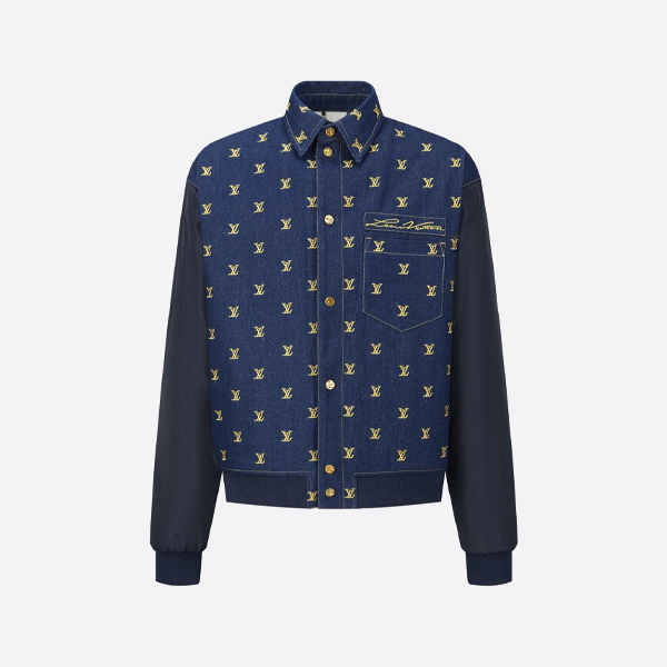 ルイ・ヴィトンの刺繍入りデニムコットンジャケット
