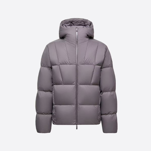 モンクレール フード付きダウンジャケット、グレー