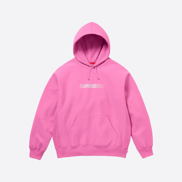 シュプリーム スワロフスキー コラボレーション ラインストーン ファントム フード付きスウェットシャツ (ピンク)