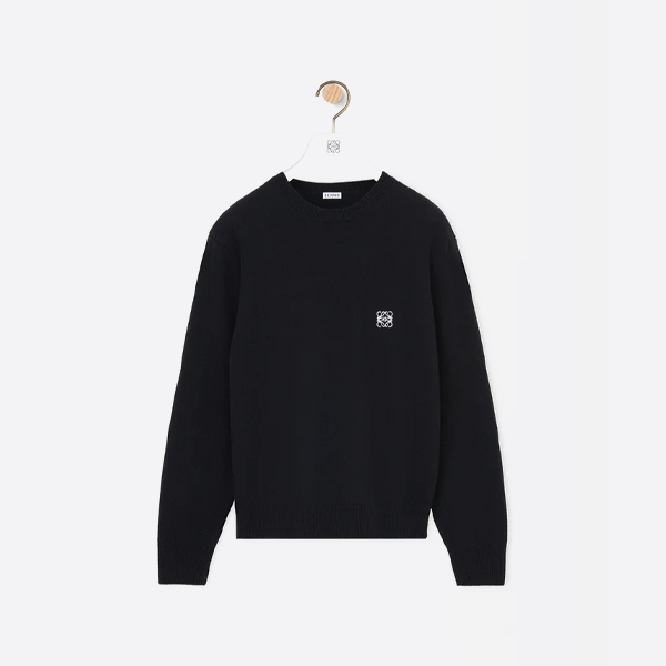 ロエベの刺繍ロゴ入りラウンドネックセーター