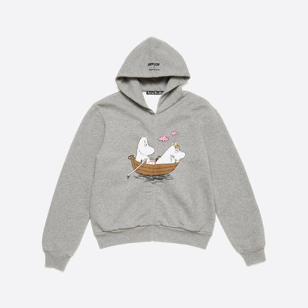 アクネ スタジオの漫画プリント ルーズ フード付きスウェットシャツ