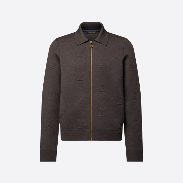 ルイ・ヴィトン エンボス加工カシミア ジップアップジャケット