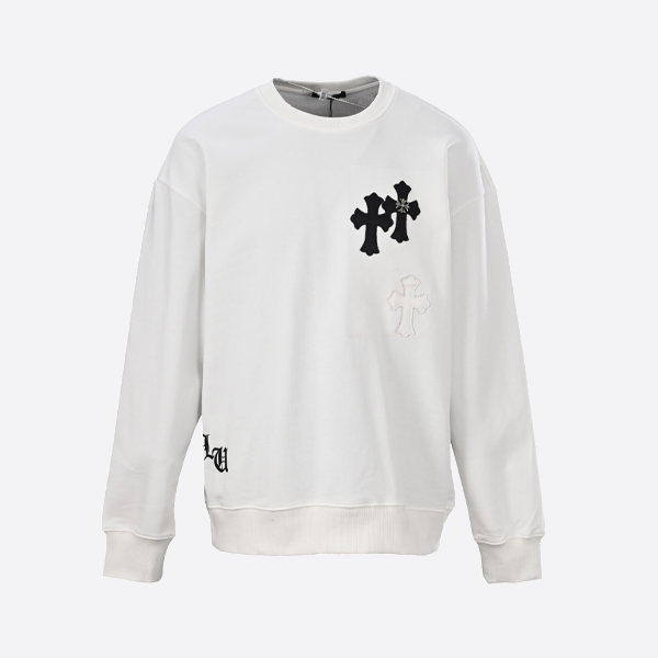 Chrome Hearts レザークロス クルーネック スウェットシャツ