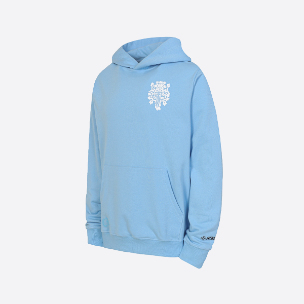 Chrome Hearts ビッグソードプリント フード付きスウェットシャツ（ブルー）