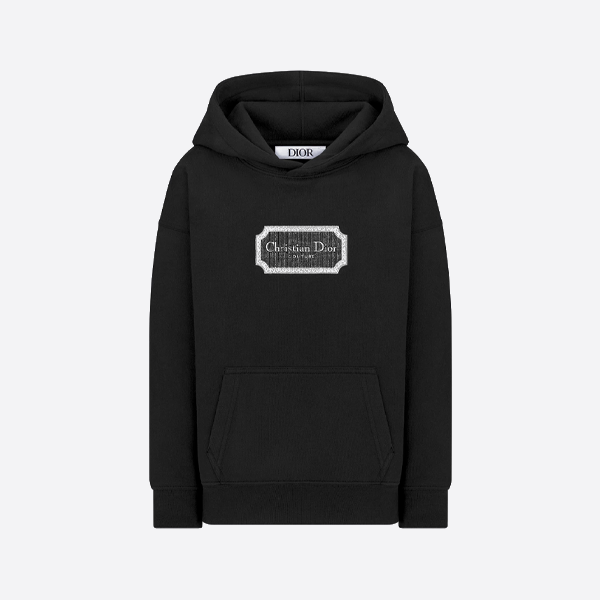 ディオール エンブロイダリー シルバー ラベル フーディ - ブラック