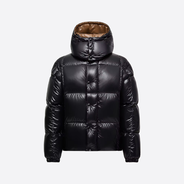 モンクレール フード付きダウンジャケット、ブラック