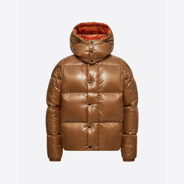 モンクレール フード付きダウンジャケット、ブラウン