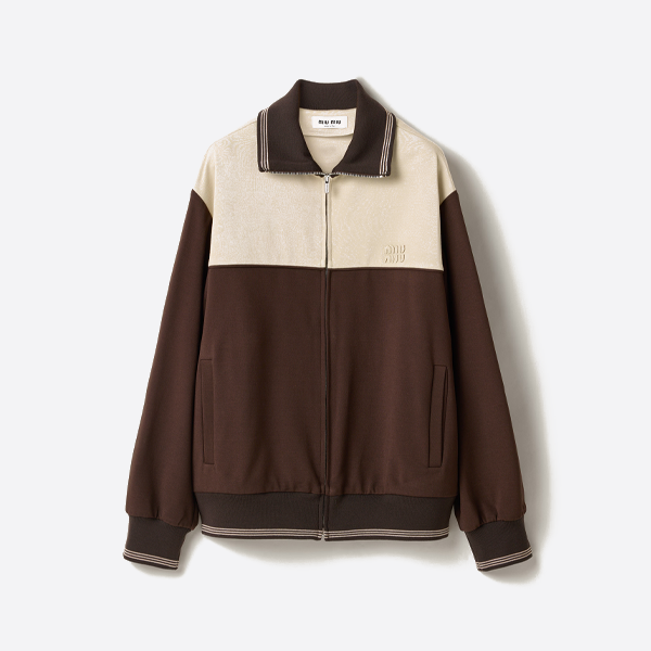ミュウミュウ 刺繍入りカラーブロックジップジャケットセット