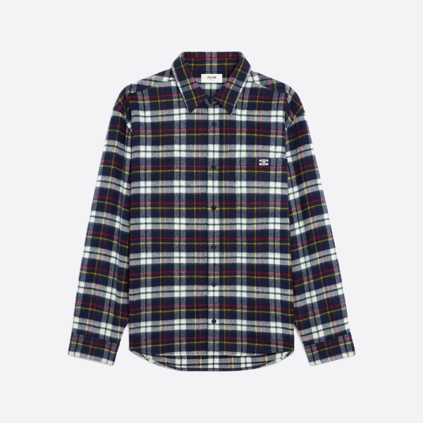 セリーヌ トリアンフチェックロングスリーブシャツ