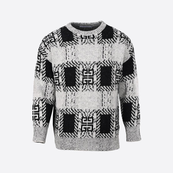 ジバンシィの全面チェッカーモヘアニットセーター