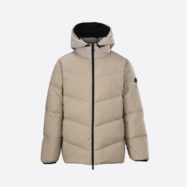 モンクレール フード取り外し可能ダウンジャケット（オフホワイト）