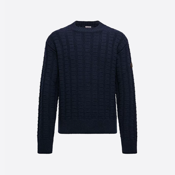 モンクレール ロゴエンボスニット クルーネックセーター（ブラック）