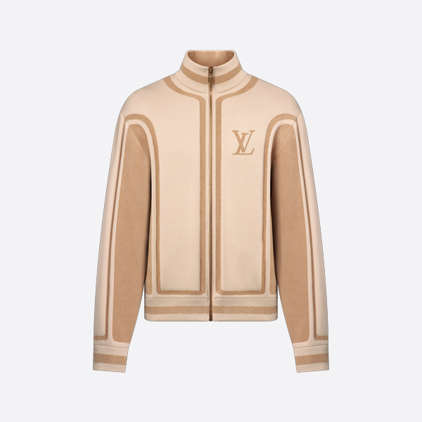 ルイ・ヴィトンのツートンパッチワークニットジャカードジップアップジャケット