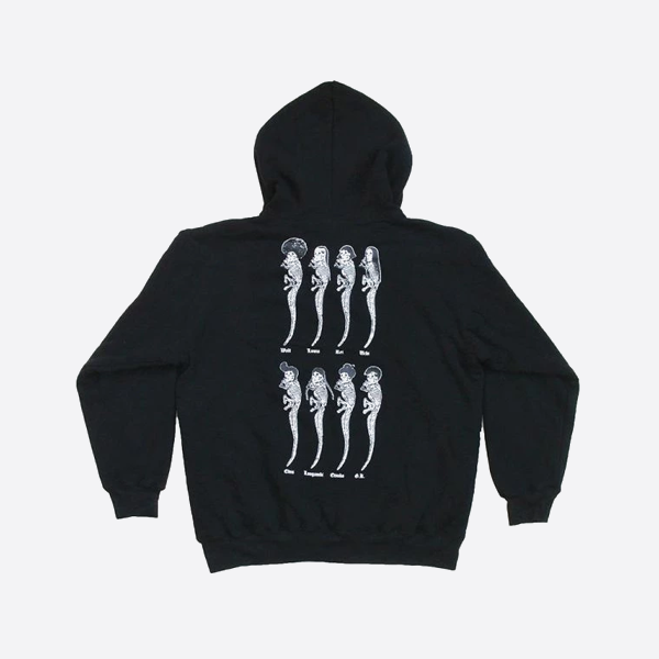 Chrome Hearts ブラック スカル プリント ジップアップ パーカー