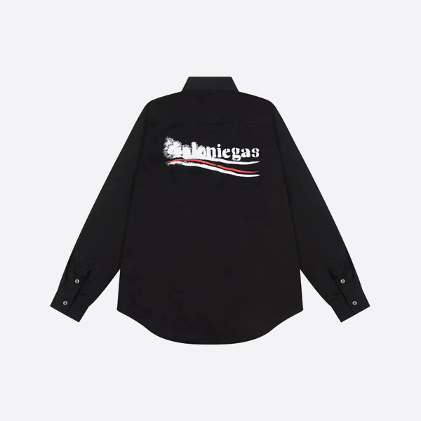 バレンシアガ ブラー コカ・コーラ ロングスリーブ シャツ、ブラック