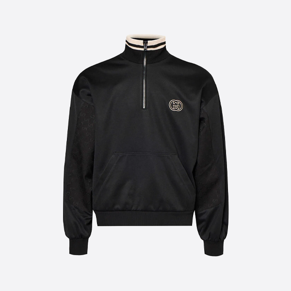 グッチの刺繍入りハーフジップスクールユニフォームジャケット