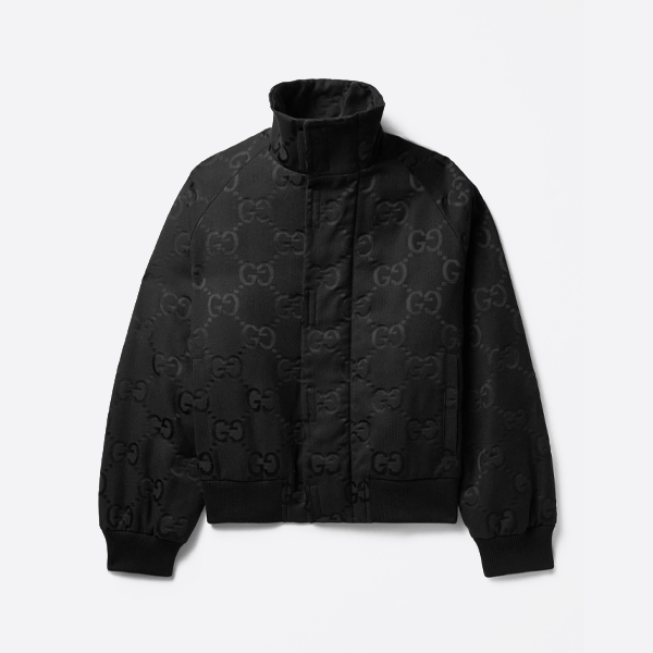 グッチ キャンバス スタンドカラー キルティング ジャケット