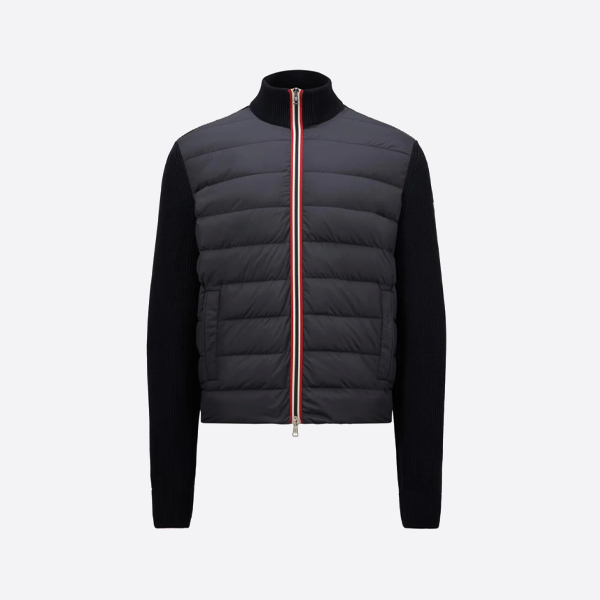 モンクレール ダウンジャケット（ウェビングプラケット付き）、ブラック