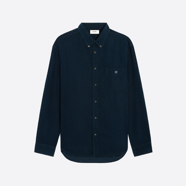 セリーヌ 凱旋門刺繍ポケット付き長袖シャツ