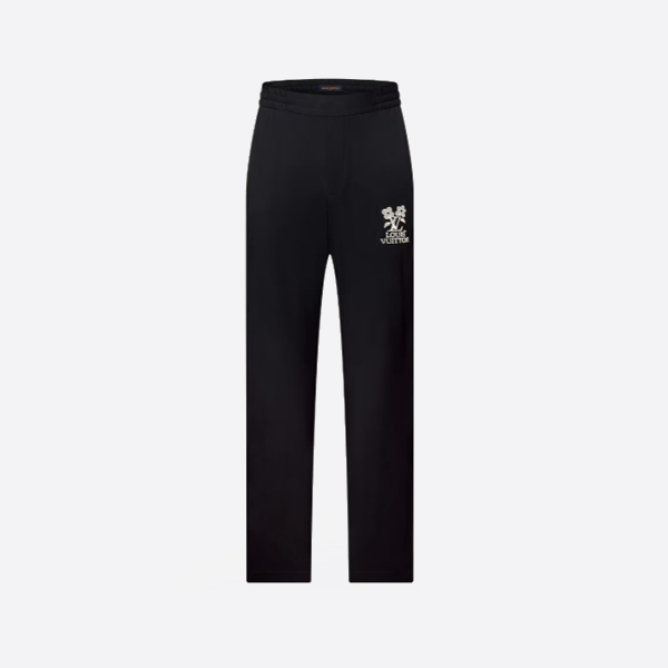 ルイ・ヴィトンのモノグラムとフローラルの刺繍が施されたパッチワークパンツ