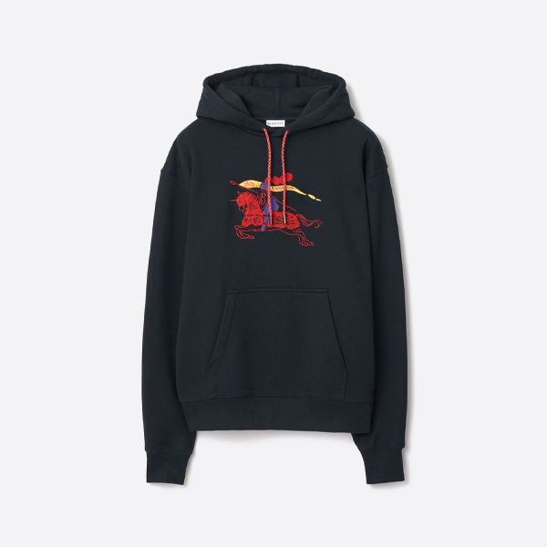 バーバリーのフロック刺繍入りウォーホースパーカー