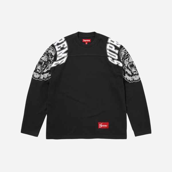 シュプリーム ナンバー66 サッカー ロングスリーブ、ブラック