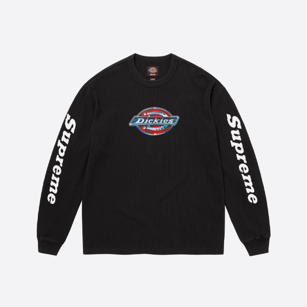 Supreme x Dickies ワッフル ウォーム ロングスリーブ スリーブ（ブラック）